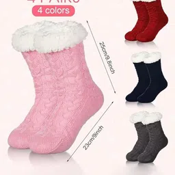 EL REGALO Unisex Pack Of 4 Patterned Calf-Length Socks-18