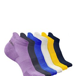 Heelium Men Pack Of 6 Self-Design Breathable Padded Base Ankle-Length Sports Socks-image-97