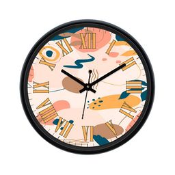 Aura Peach-Coloured & White Analogue Wall Clock-48
