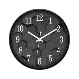 Aura Black & White Textured Analogue Wall Clock-51