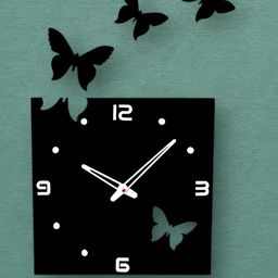 FASTQT Black Analogue Contemporary Wooden Wall Clock-image-31