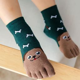 EL REGALO Kids Pack Of 4 Patterned Calf Length Socks-4