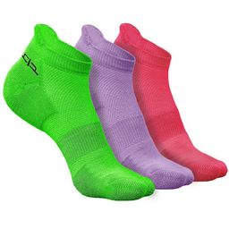 Heelium Women Pack Of 3 Self-Design Breathable Padded Base Ankle-Length Sports Socks-22