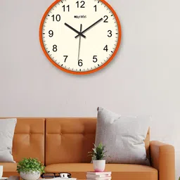 OLIVE TREE Orange & White Contemporary Wall Clock-image-58