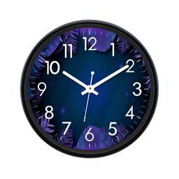 Aura Blue & White Textured Round Analogue Wall Clock-11