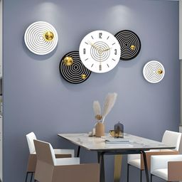 The Art House White & Black Printed Contemporary Wall Clock-image-96