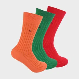 One8 Men Pack Of 3 Cotton Anti-Bacterial Odour Free Calf-Length Socks-9