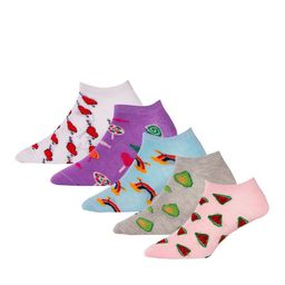 RC. ROYAL CLASS Girls Printed Set Of 5 Cotton Ankle-Length Socks-46