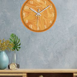 OLIVE TREE Orange & White Printed Analogue Contemporary Wall Clock-image-66