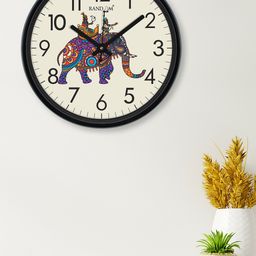 RANDOM White & Purple Printed Contemporary Wall Clock 30 cm-49