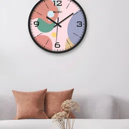 OLIVE TREE Black & Pink Printed Contemporary Wall Clock-image-80