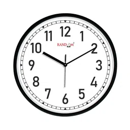 RANDOM White & Black Contemporary Round Wall Clock-19