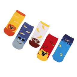 Thela Gaadi Kids Pack Of 5 Patterned Ankle -Length Socks-37
