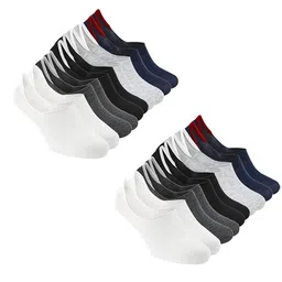 Xjarvis Unisex Pack Of 10 Assorted Cotton Shoe Liners-Length Anti-Slip Socks-15