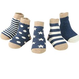 EL REGALO Kids Pack of 5 Patterned Calf-Length Socks-10