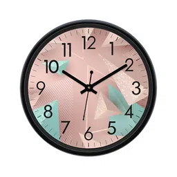 Aura Peach-Coloured & Blue Analogue Wall Clock-29
