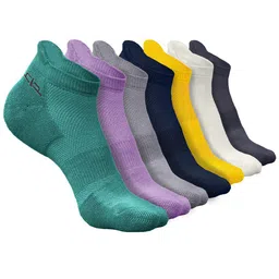 Heelium Men Pack Of 7 Patterned Ankle Length Socks-4