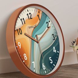 RANDOM Teal & Coral Printed Contemporary Wall Clock-52