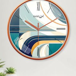 RANDOM Orange & Blue Printed Contemporary Wall Clock-picture-36