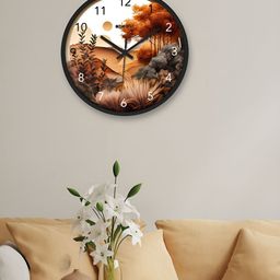 OLIVE TREE Black & White Printed Contemporary Wall Clock-image-94