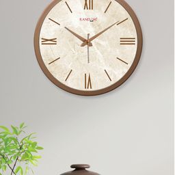 RANDOM Gold-Toned Analogue Contemporary Round Wall Clock-29