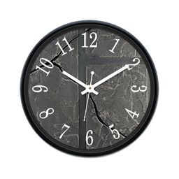 Aura Grey & White Textured Analogue Wall Clock-1