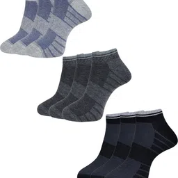 Dollar Socks Men Pack Of 9 Patterned Ankle-Length Socks-17