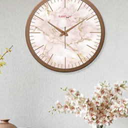RANDOM Off White & Copper-Toned Printed Analogue Contemporary Round Wall Clock-image-37