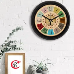 eCraftIndia Brown & Pink Printed Contemporary Wall Clock-image-38