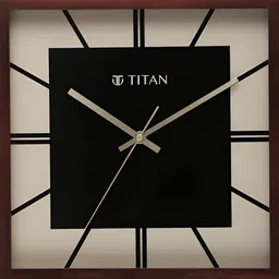 Titan Black & Beige Square Contemporary Wooden Wall Clock-image-46