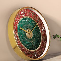 RANDOM Green & Red Printed Contemporary Wall Clock-58