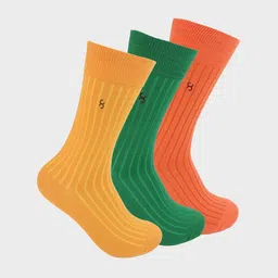 One8 Men Pack Of 3 Anti Bacterial Cotton Calf-Length Socks-image-41