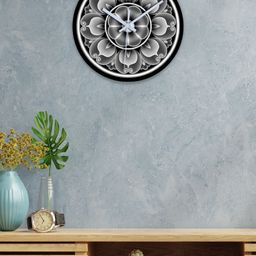 OLIVE TREE Black & Grey Printed Analogue Contemporary Wall Clock-9