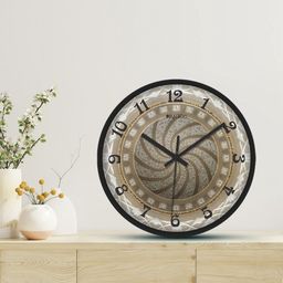 OLIVE TREE Black & Beige Printed Analogue Contemporary Wall Clock-image-75