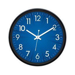 Aura Blue & White Textured Round Analogue Wall Clock-9