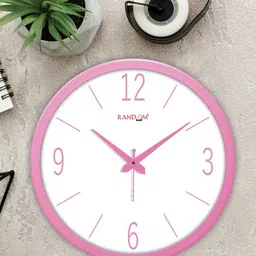 RANDOM Pink & White Contemporary Wall Clock-72
