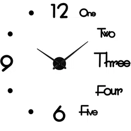 FASTQT Black Analogue Textured Contemporary Wall Clock-45