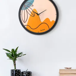 green girgit Pink & Orange Nature Love Printed Contemporary Analogue Wall Clock-16