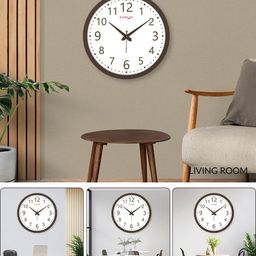 RANDOM White & Brown Contemporary Wall Clock-58