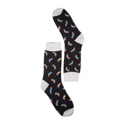 The Tie Hub Patterned Calf-Length Cotton Socks-49