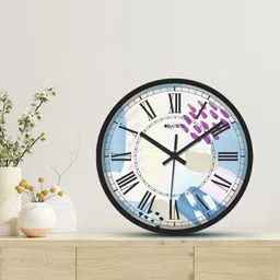 OLIVE TREE Black & White Printed Analogue Contemporary Wall Clock-image-65