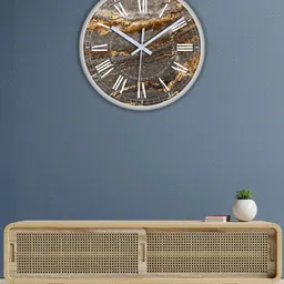 OLIVE TREE White & Brown Printed Analogue Contemporary Wall Clock-image-75