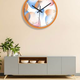 OLIVE TREE Orange & White Printed Analogue Contemporary Wall Clock-image-67