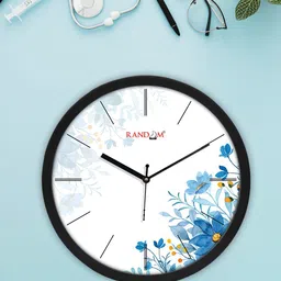 RANDOM Black & Blue Classic Flower Modern Stylish Analogue Contemporary Wall Clock-15