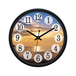 Aura Brown & Blue Textured Analogue Wall Clock-30