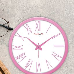 RANDOM White & Pink Analogue Contemporary Wall Clock-image-13