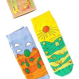 Thela Gaadi Unisex Pack Of 2 Patterned Above Ankle-Length Socks-37