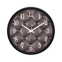 Aura Brown & White Textured Round Analogue Wall Clock-10