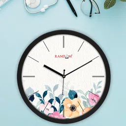 RANDOM Black Printed Round Contemporary Wall Clock-20