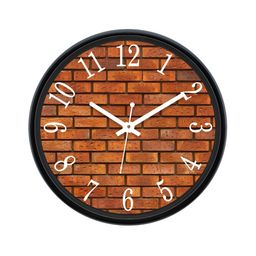 Aura White & Rust Textured Round Analogue Wall Clock-22